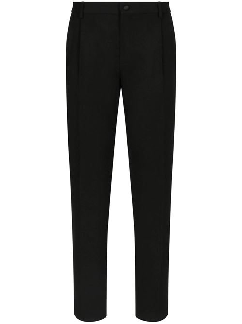 Black virgin wool-silk pants Dolce & Gabbana | GP0F2TFU21EN0000